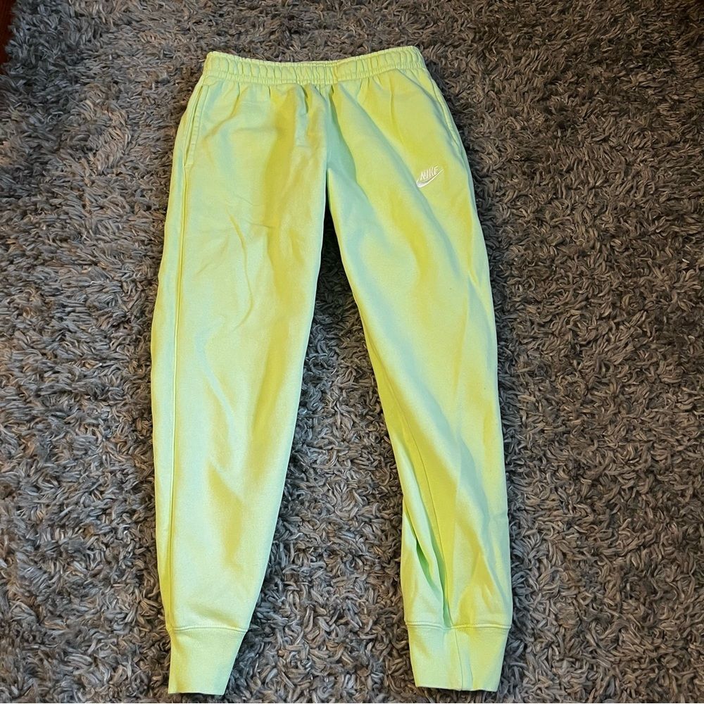 nike yellow high rise joggers size small